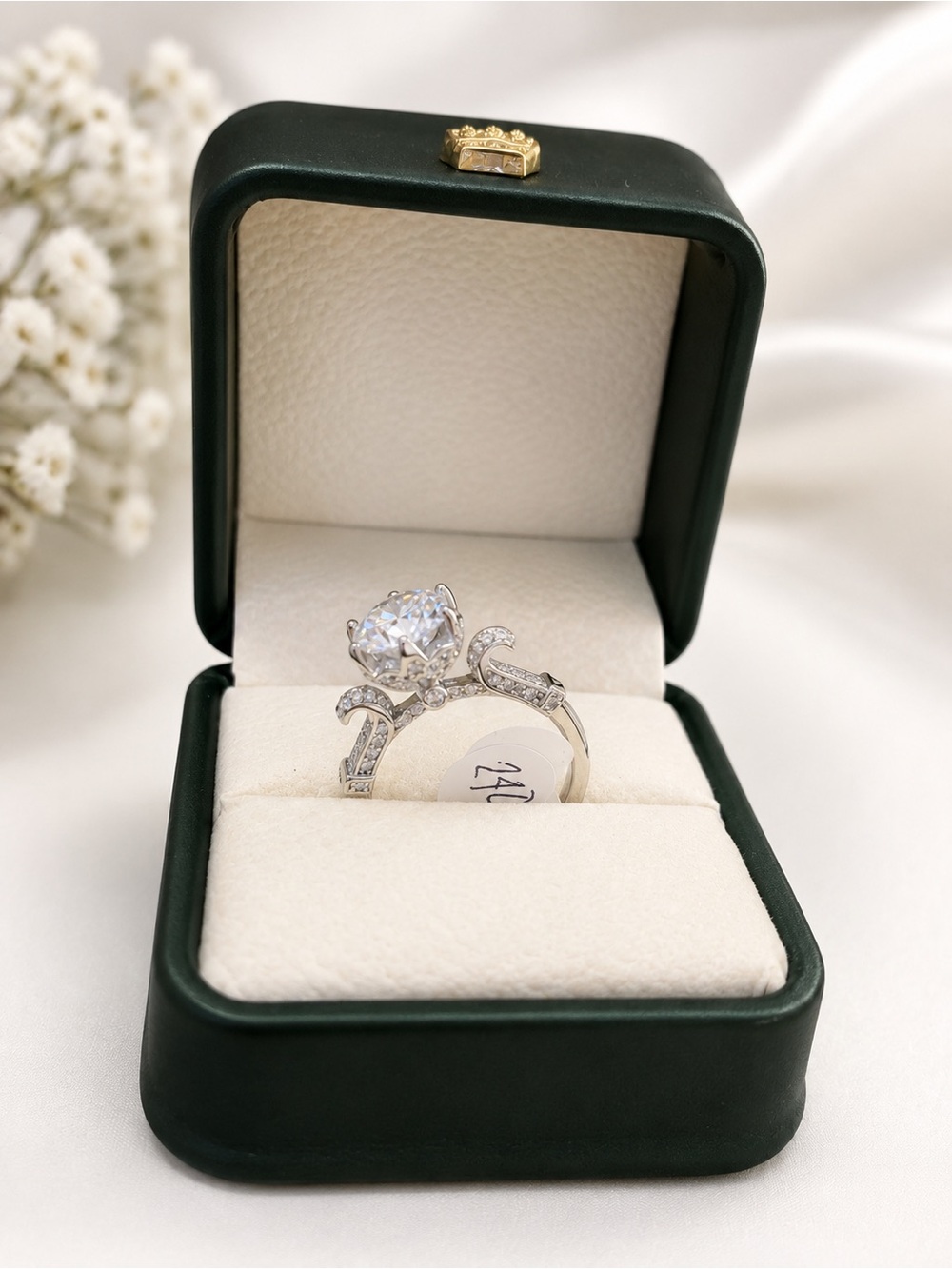 GRA Certified 3CT Oval Cut Moissanite Engagement Ring 925 Sterling Silver Size 8 - Picture 2 of 5